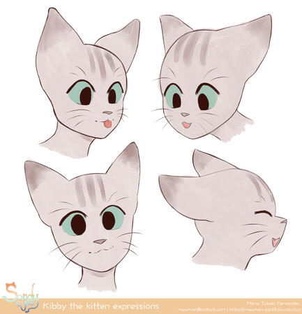 Kibby the kitten expressions